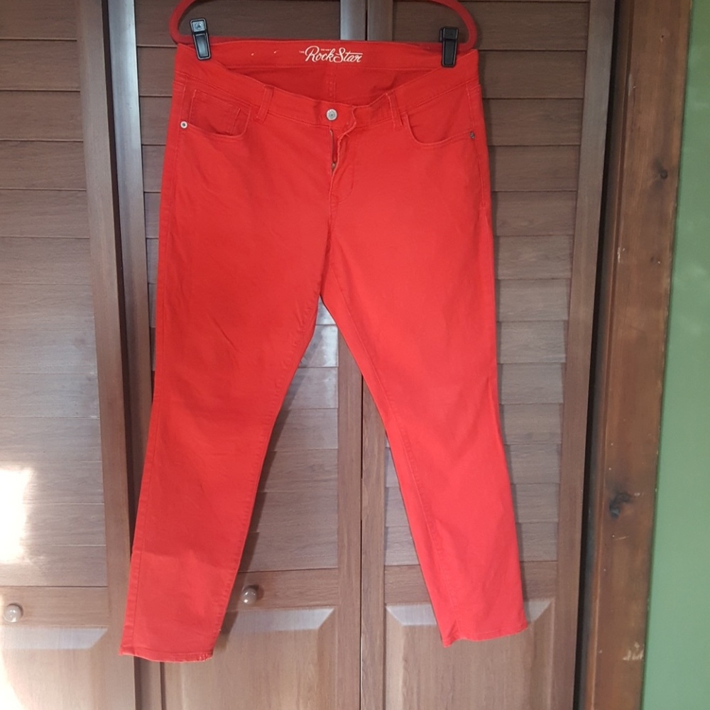 Red/Orange Skinny Jeans. Size 16